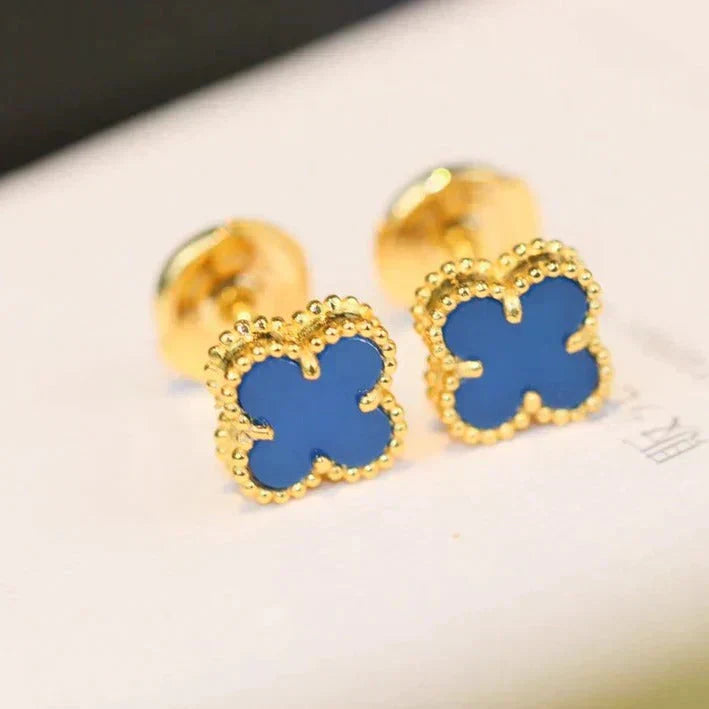[Renovia Jewelry]CLOVER MINI 9.5MM TURQUOISE EARRINGS