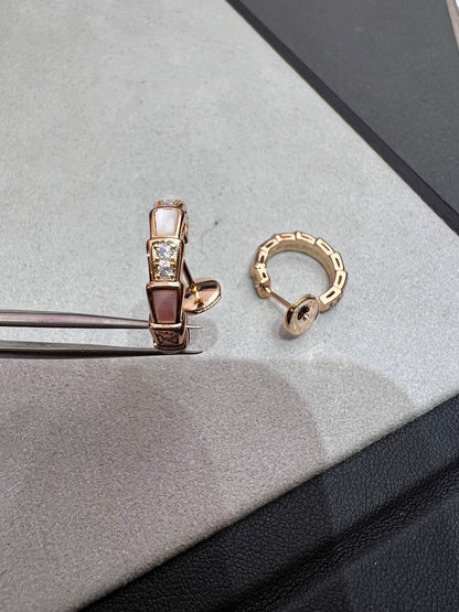 [Renovia Jewelry]SERPENTI MOP PINK GOLD EARRINGS