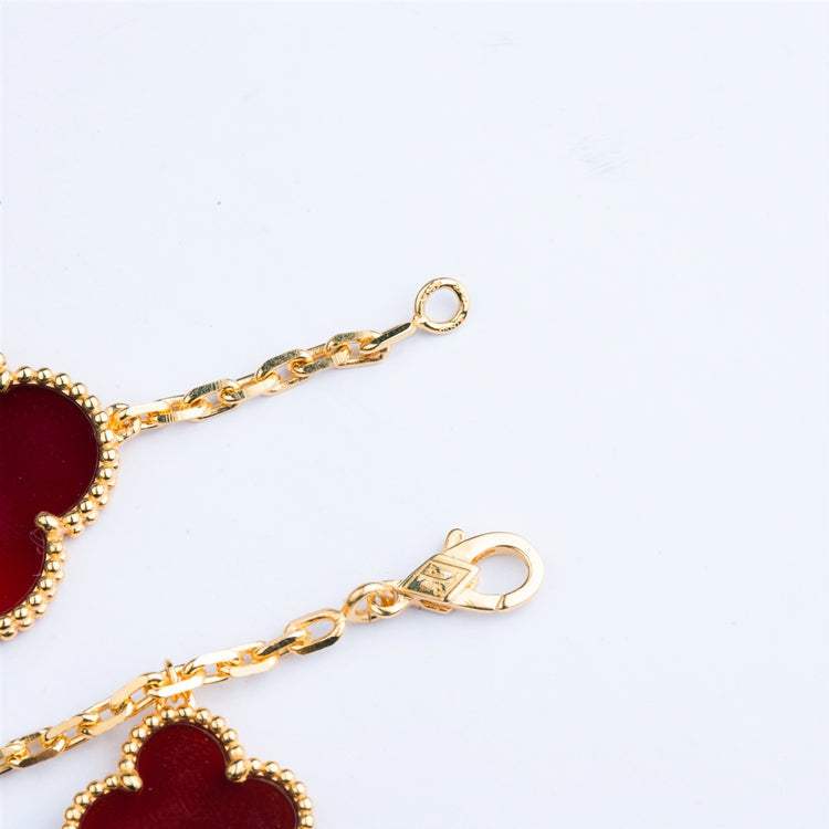 [Renovia Jewelry]CLOVER BRACELET 5 MOTIFS CARNELIAN TIGER EYE