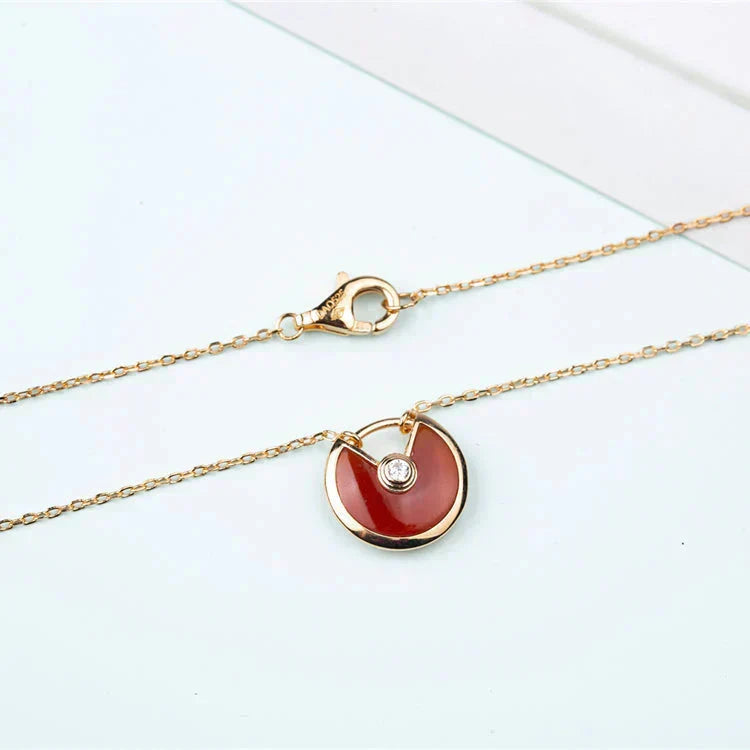 [Renovia Jewelry]AMULETTE GOLD CARNELIAN ONYX NECKLACE