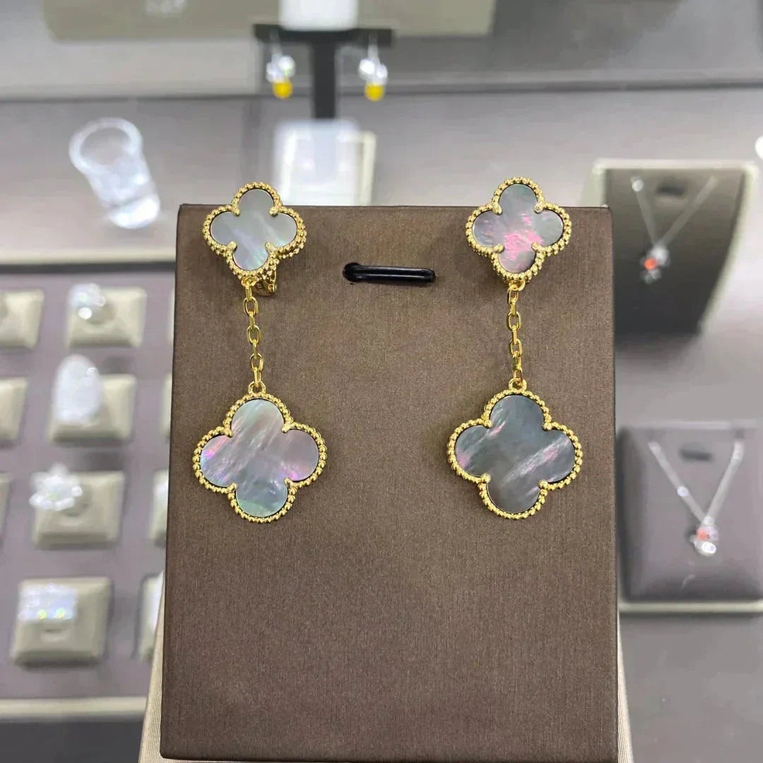 [Renovia Jewelry]CLOVER 2 MOTIFS  EARRINGS (MULTIPLE CHOICESC