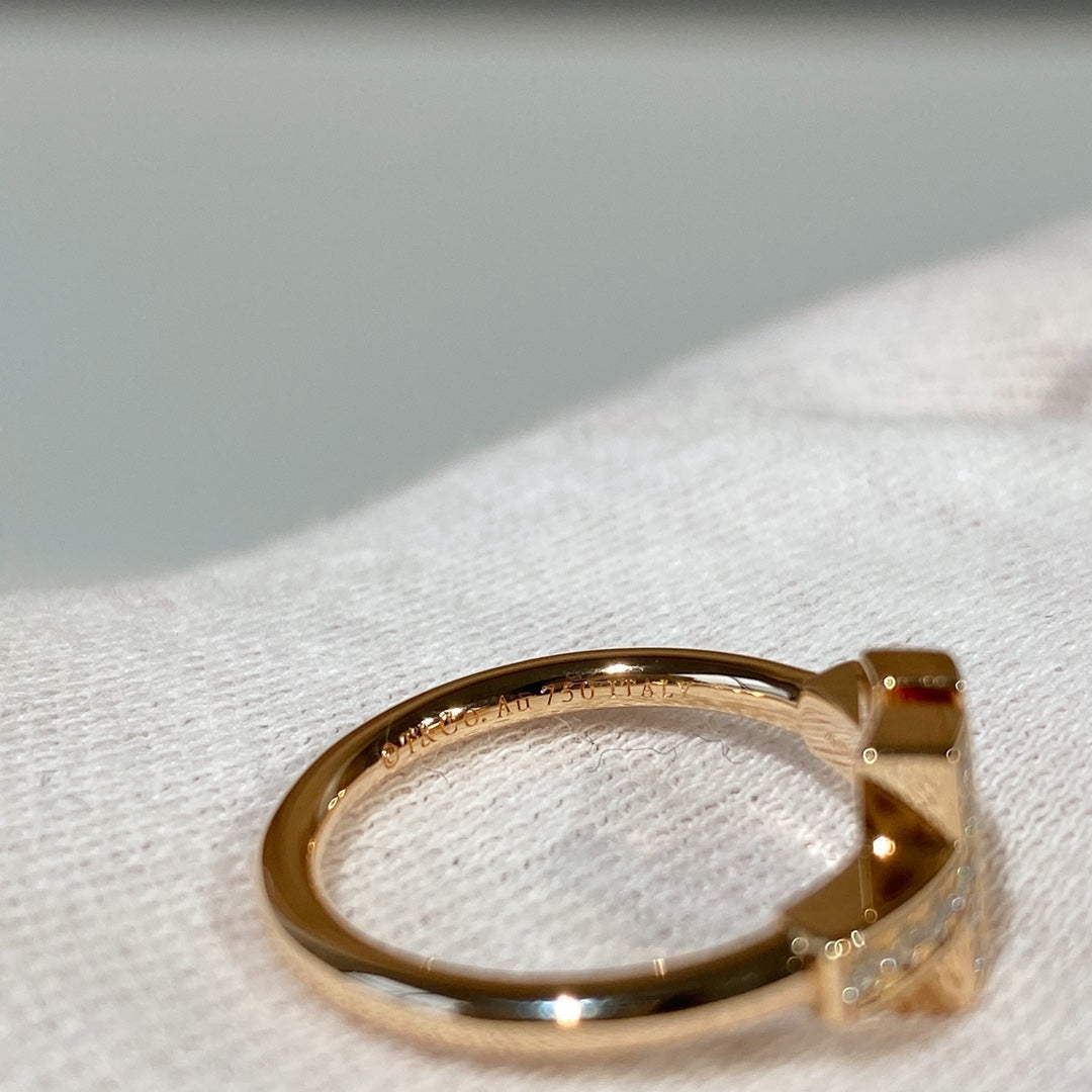[Renovia Jewelry]T WIRE MOP DIAMOND RING PINK GOLD
