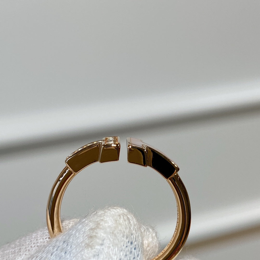 [Renovia Jewelry]T WIRE MOP DIAMOND RING PINK GOLD