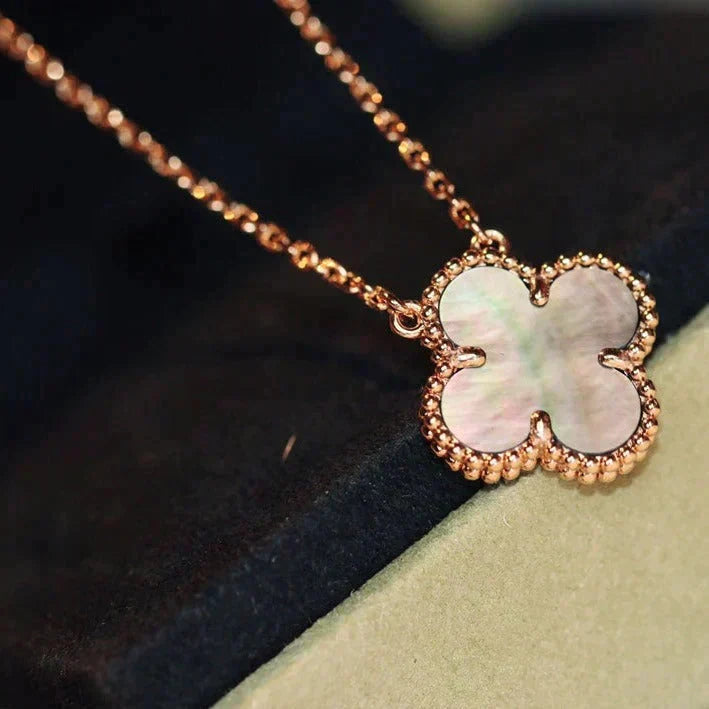 [Renovia Jewelry]CLOVER 15MM  GRAY MOTHER OF PEARL NECKLACE