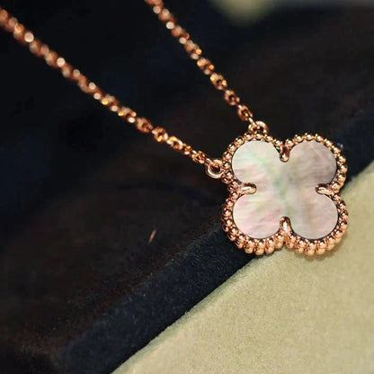 [Renovia Jewelry]CLOVER 15MM  GRAY MOTHER OF PEARL NECKLACE