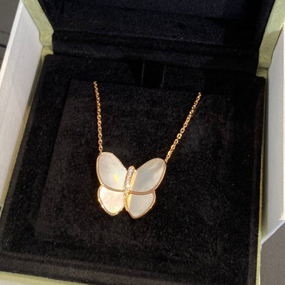[Renovia Jewelry]BUTTERFLY GOLD MOP DIAMOND NECKLACE