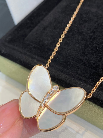 [Renovia Jewelry]BUTTERFLY GOLD MOP DIAMOND NECKLACE