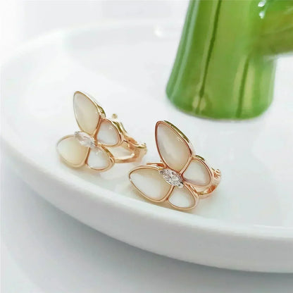 [Renovia Jewelry]BUTTERFLY MOP DIAMOND EARRINGS