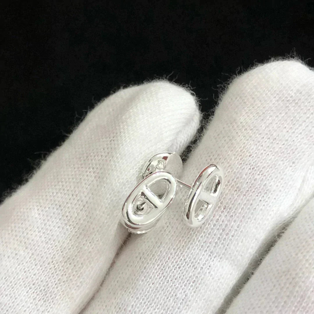[Renovia Jewelry]CHAINE SMALL EARRINGS GOLD AND SILVER