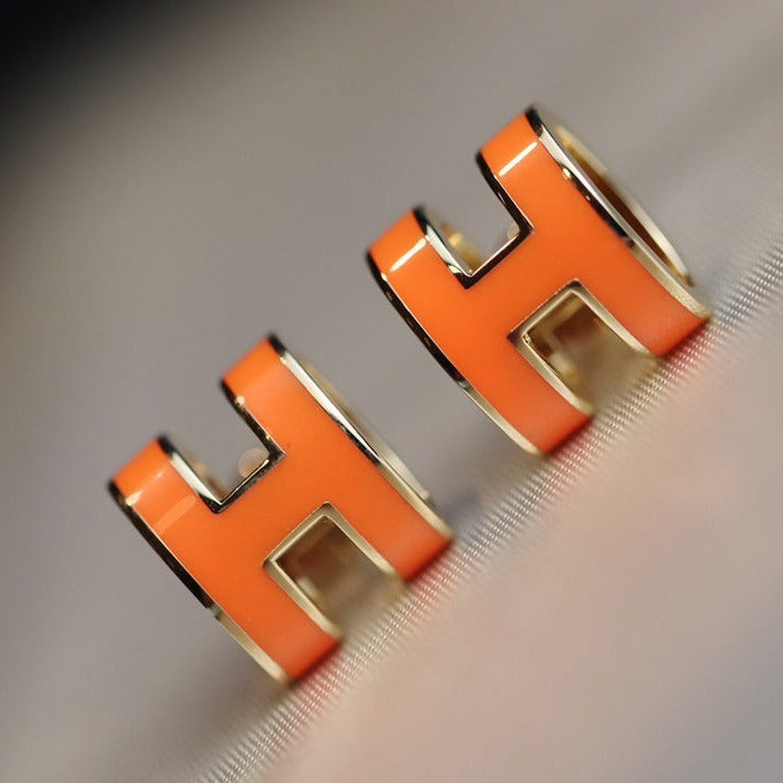 [Renovia Jewelry]MINI POP H EARRINGS ORANGE