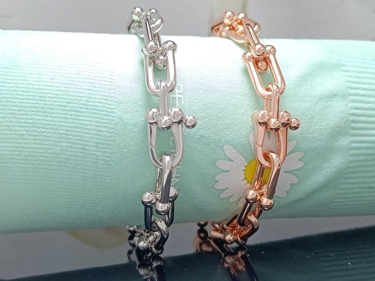[Renovia Jewelry]HARDWEAR BRACELET PINK GOLD AND SILVER DIAMOND