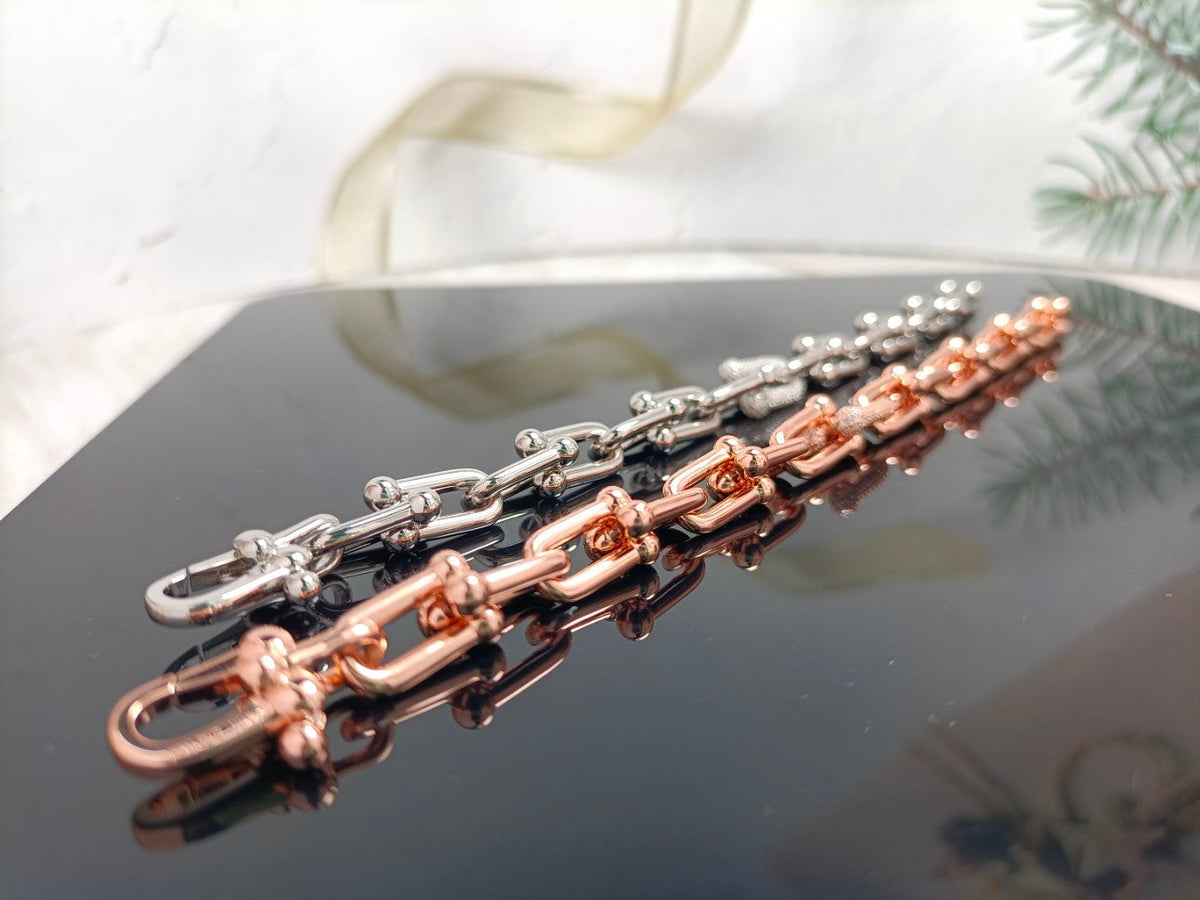 [Renovia Jewelry]HARDWEAR BRACELET PINK GOLD AND SILVER DIAMOND