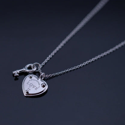 [Renovia Jewelry]KEY AND HEART SILVER NECKLACE