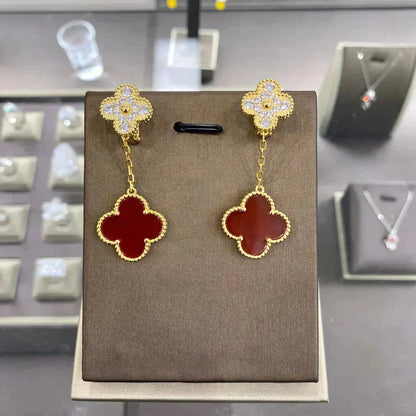 [Renovia Jewelry]CLOVER  2 MOTIFS  DIAMOND  EARRINGS (MULTIPLE CHOICESç´