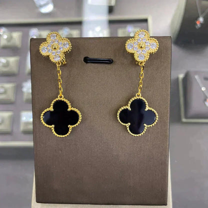 [Renovia Jewelry]CLOVER  2 MOTIFS  DIAMOND  EARRINGS (MULTIPLE CHOICESç´