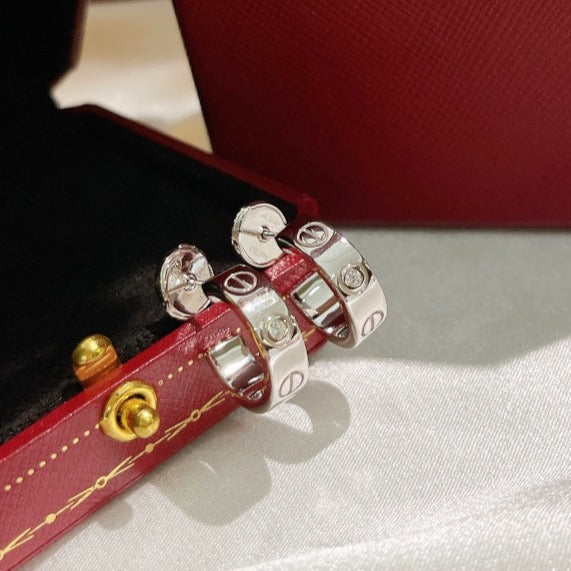 [Renovia Jewelry]LOVE EARRINGS 5.7MM 2 DIAMONDS