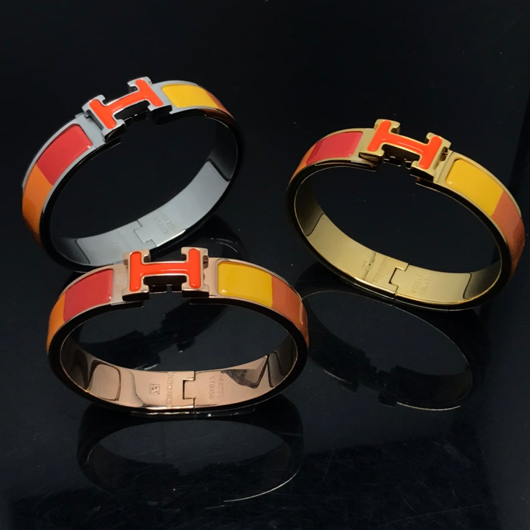[Renovia Jewelry]H BRACELET ORANGE RAINBOW CERAMIC