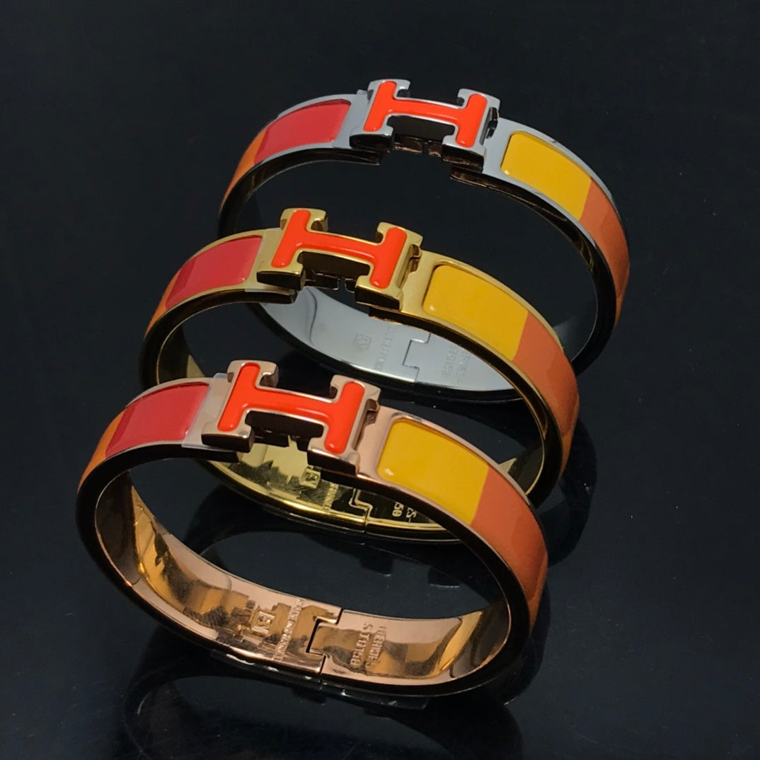 [Renovia Jewelry]H BRACELET ORANGE RAINBOW CERAMIC