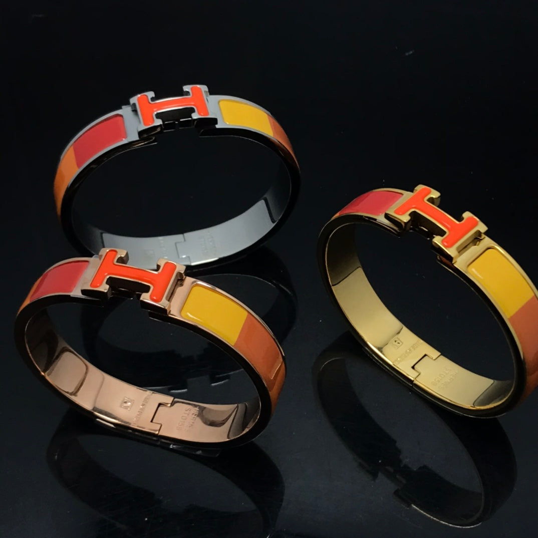 [Renovia Jewelry]H BRACELET ORANGE RAINBOW CERAMIC