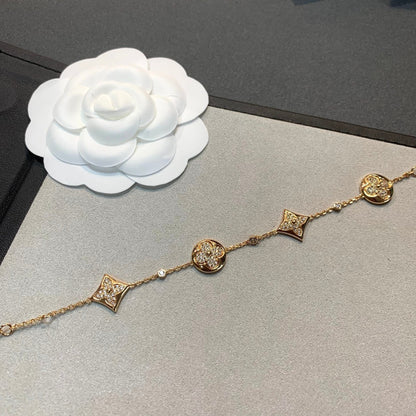 [Renovia Jewelry]STAR AND SUN 4 MOTIFS GOLD DIAMONDS BRACELET