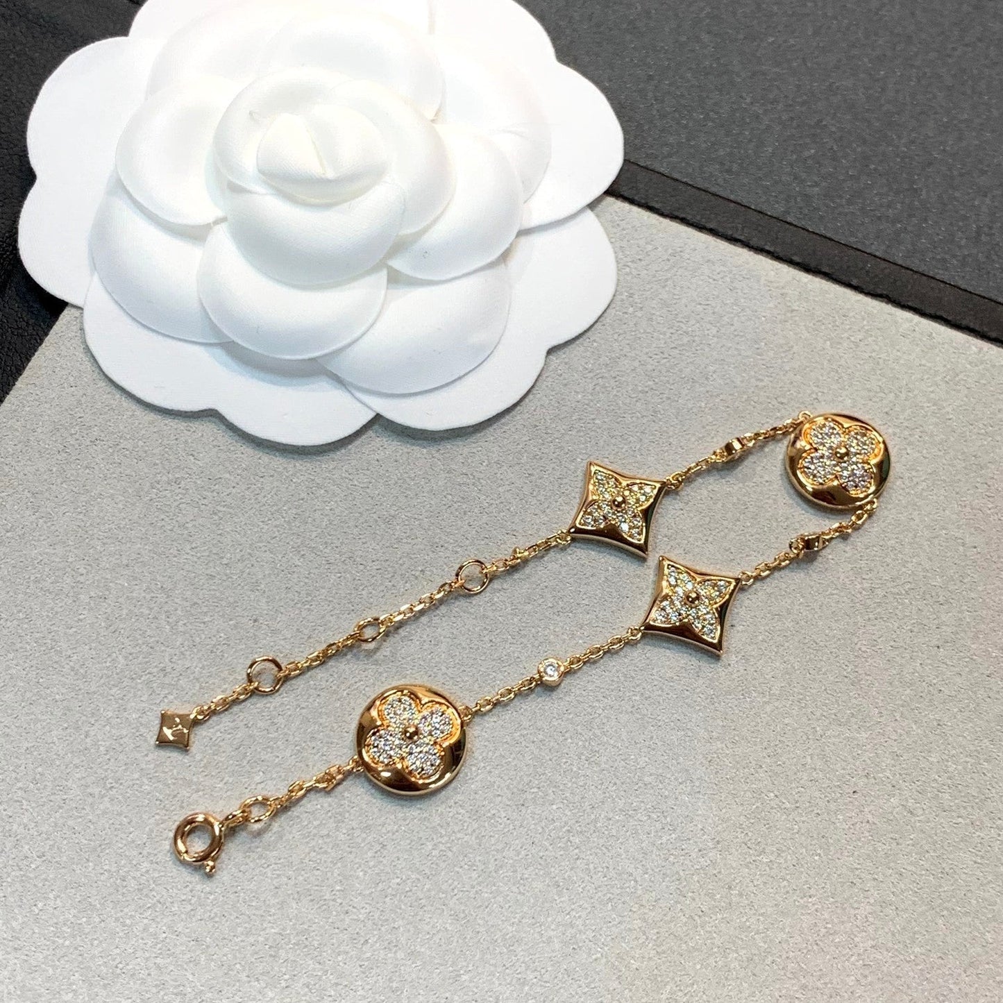 [Renovia Jewelry]STAR AND SUN 4 MOTIFS GOLD DIAMONDS BRACELET