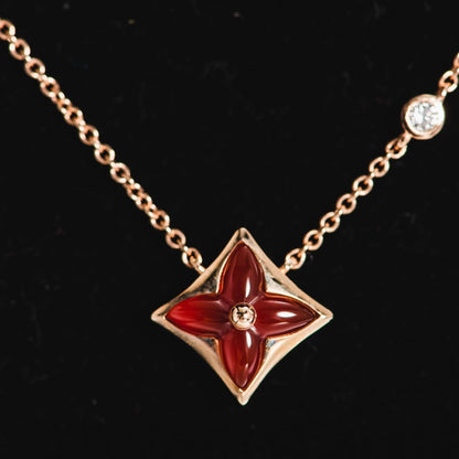 [Renovia Jewelry]STAR NECKLACE PINK GOLD 1 DIAMOND