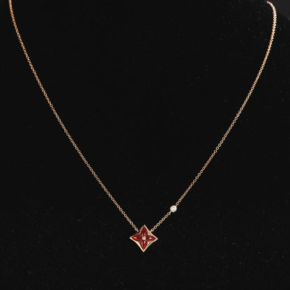 [Renovia Jewelry]STAR NECKLACE PINK GOLD 1 DIAMOND