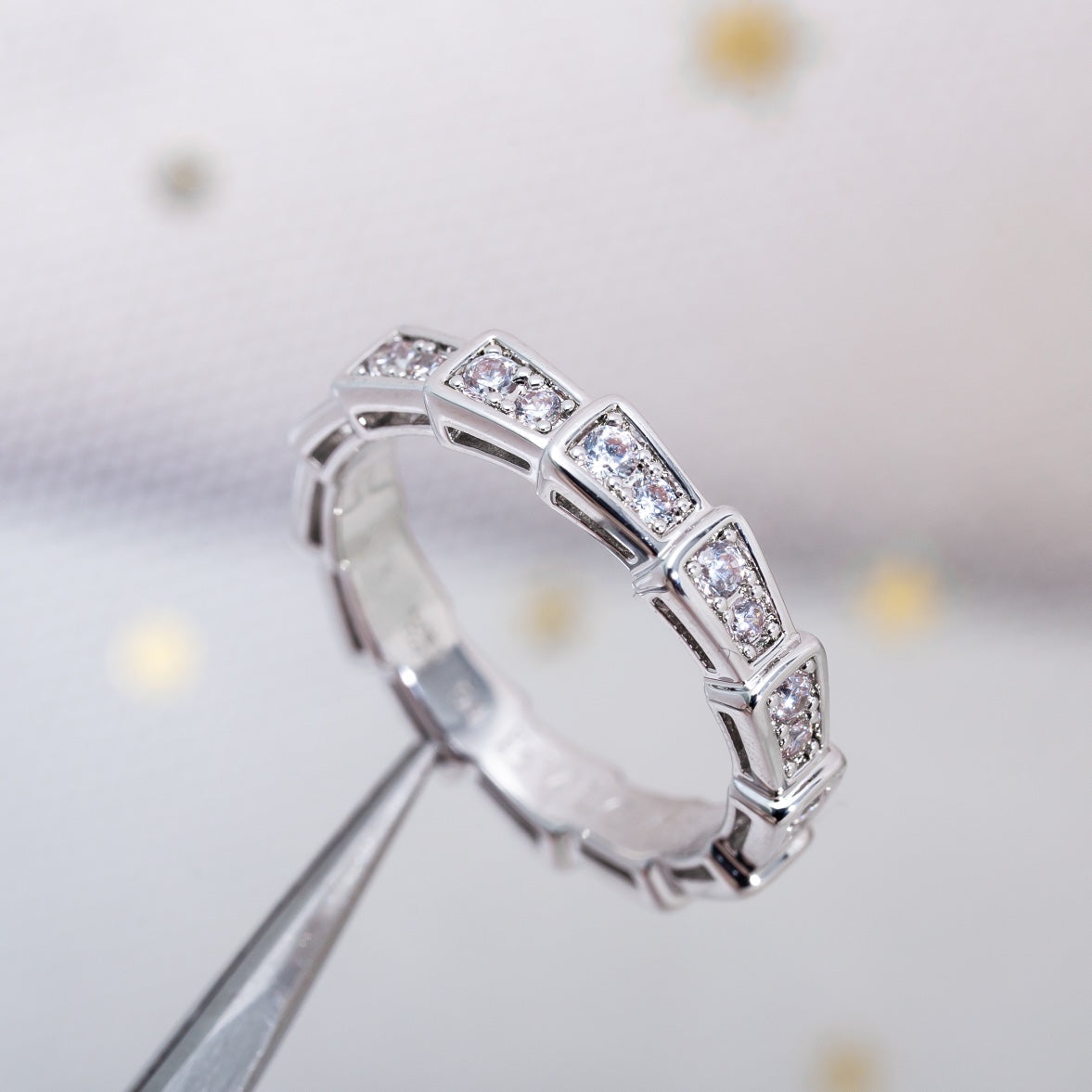 [Renovia Jewelry]SERPENTI RING SILVER DIAMOND PAVED 3MM