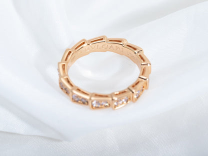 [Renovia Jewelry]SERPENTI RING PINK GOLD DIAMOND PAVED 3MM