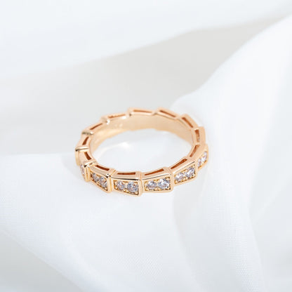 [Renovia Jewelry]SERPENTI RING PINK GOLD DIAMOND PAVED 3MM