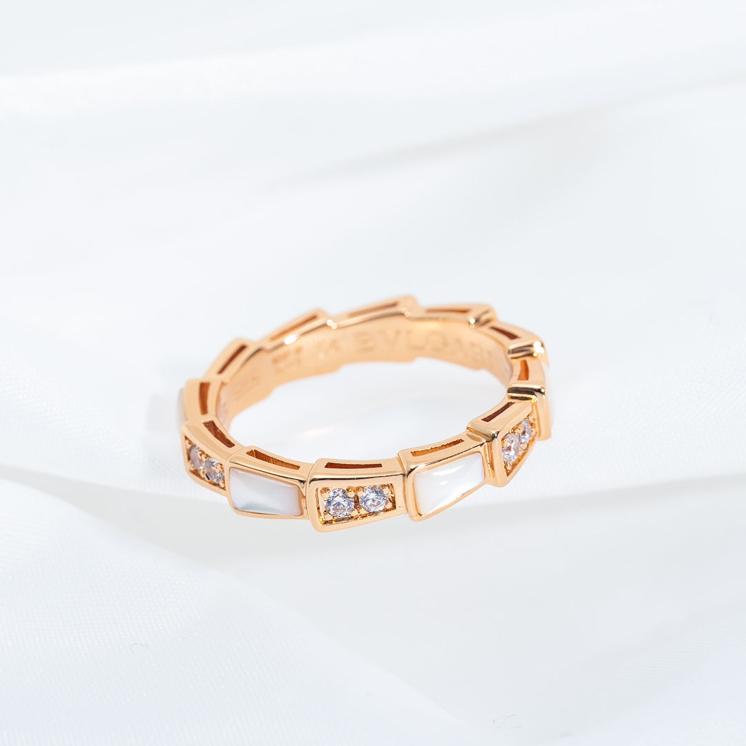 [Renovia Jewelry]SERPENTI RING PINK GOLD DIAMOND MOP 3MM