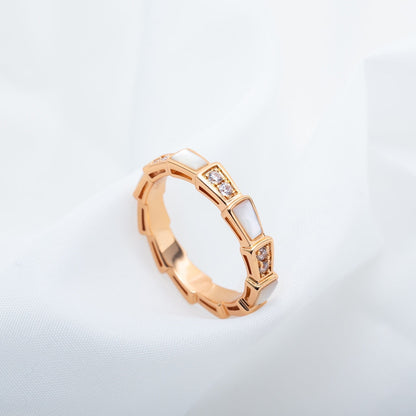 [Renovia Jewelry]SERPENTI RING PINK GOLD DIAMOND MOP 3MM