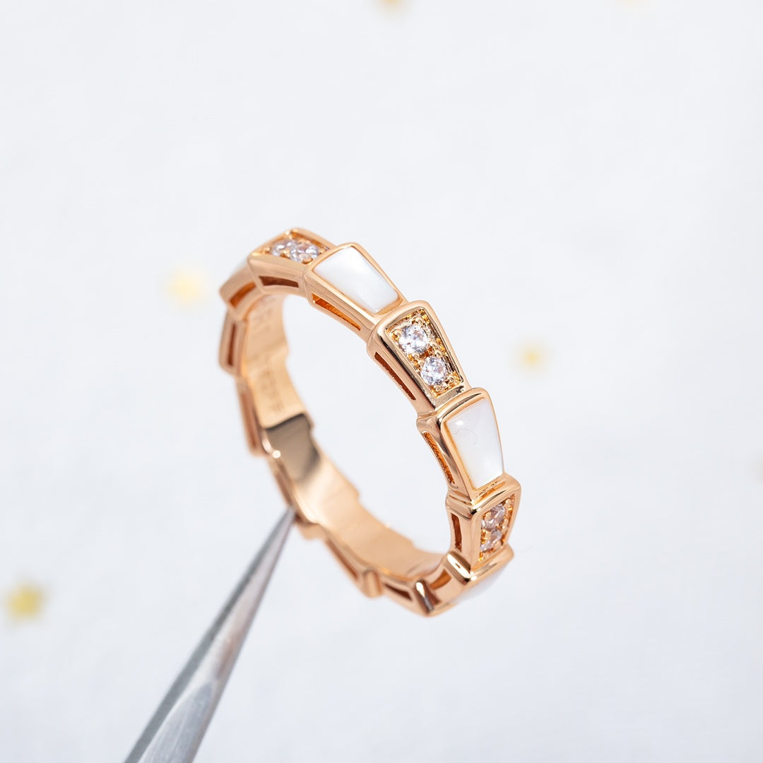 [Renovia Jewelry]SERPENTI RING PINK GOLD DIAMOND MOP 3MM