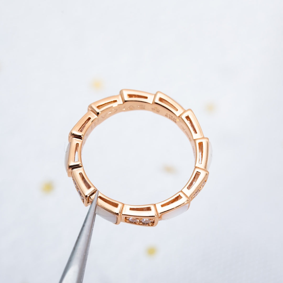 [Renovia Jewelry]SERPENTI RING PINK GOLD DIAMOND MOP 3MM