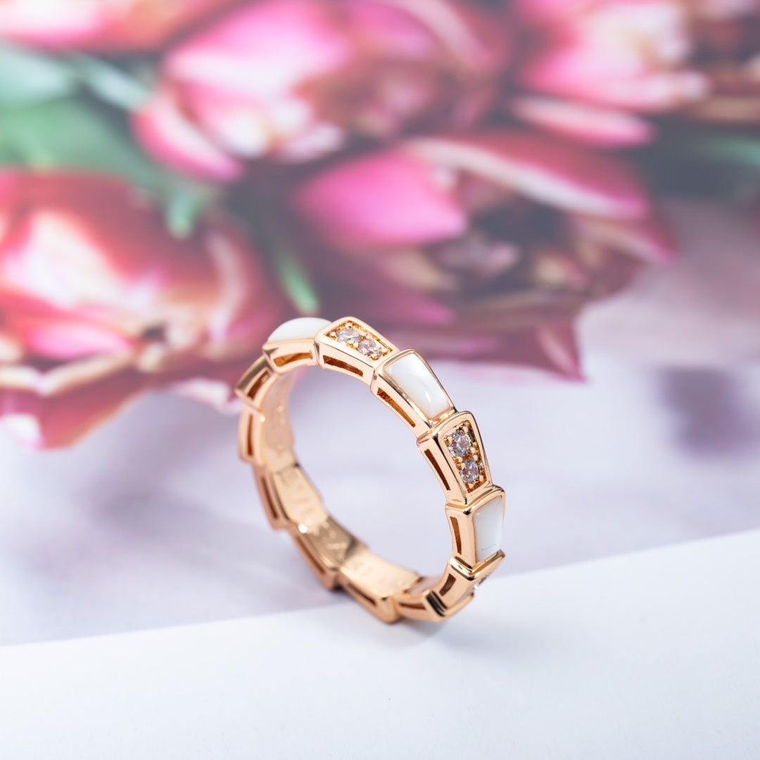 [Renovia Jewelry]SERPENTI RING PINK GOLD DIAMOND MOP 3MM