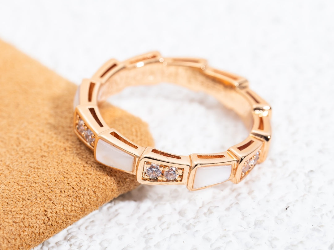 [Renovia Jewelry]SERPENTI RING PINK GOLD DIAMOND MOP 3MM