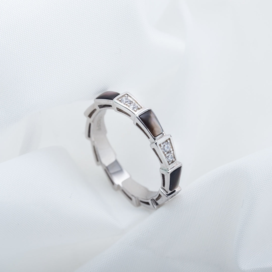 [Renovia Jewelry]SERPENTI RING SILVER  DIAMOND BLACK MOP 3MM