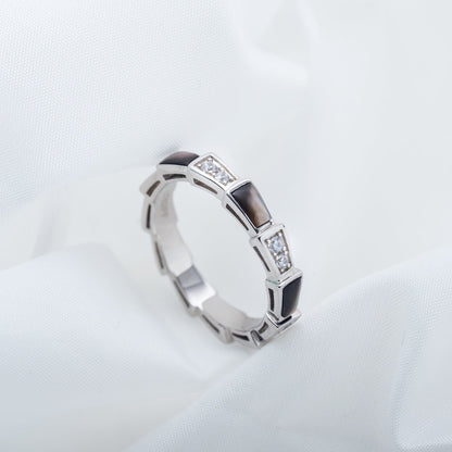 [Renovia Jewelry]SERPENTI RING SILVER  DIAMOND BLACK MOP 3MM