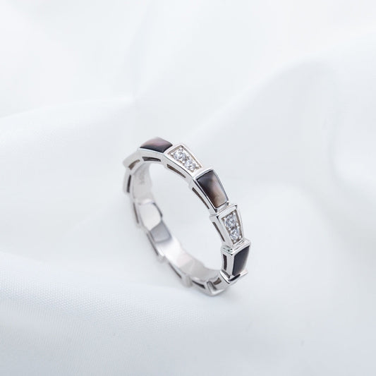 [Renovia Jewelry]SERPENTI RING SILVER  DIAMOND BLACK MOP 3MM