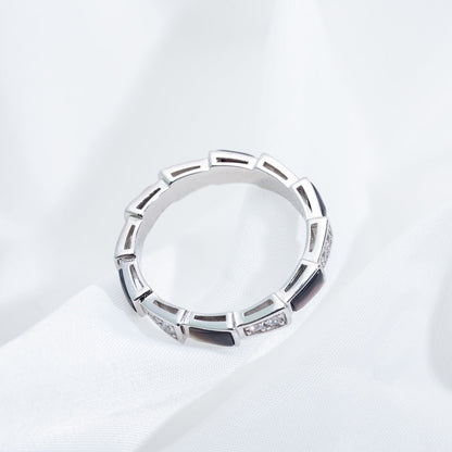 [Renovia Jewelry]SERPENTI RING SILVER  DIAMOND BLACK MOP 3MM
