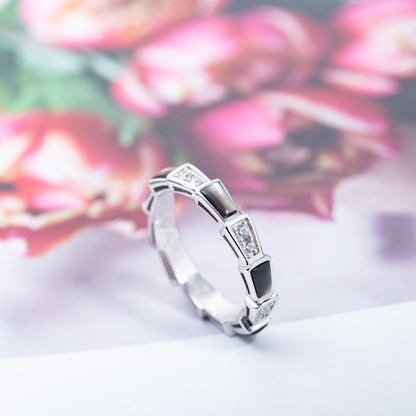 [Renovia Jewelry]SERPENTI RING SILVER  DIAMOND BLACK MOP 3MM