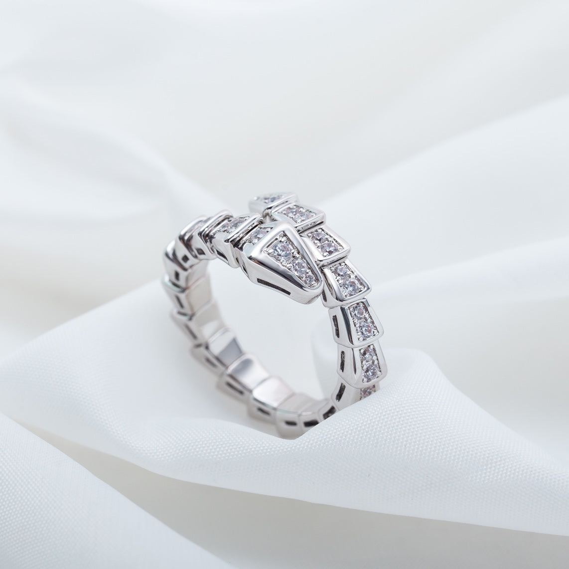 [Renovia Jewelry]SERPENTI RING SILVER DIAMOND PAVED 4MM