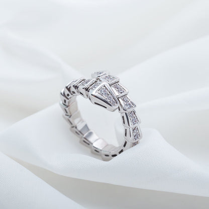 [Renovia Jewelry]SERPENTI RING SILVER DIAMOND PAVED 4MM