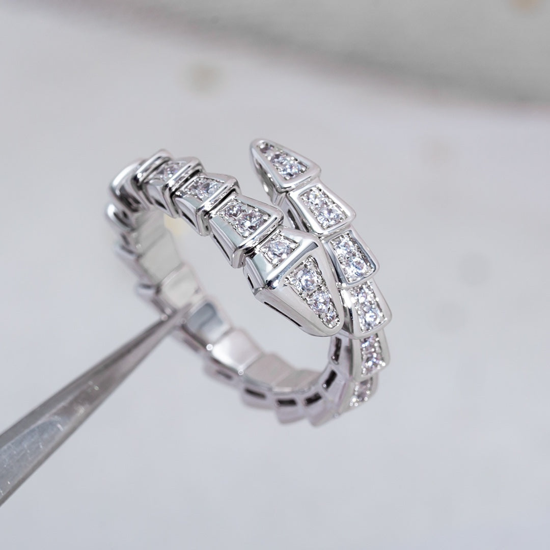 [Renovia Jewelry]SERPENTI RING SILVER DIAMOND PAVED 4MM