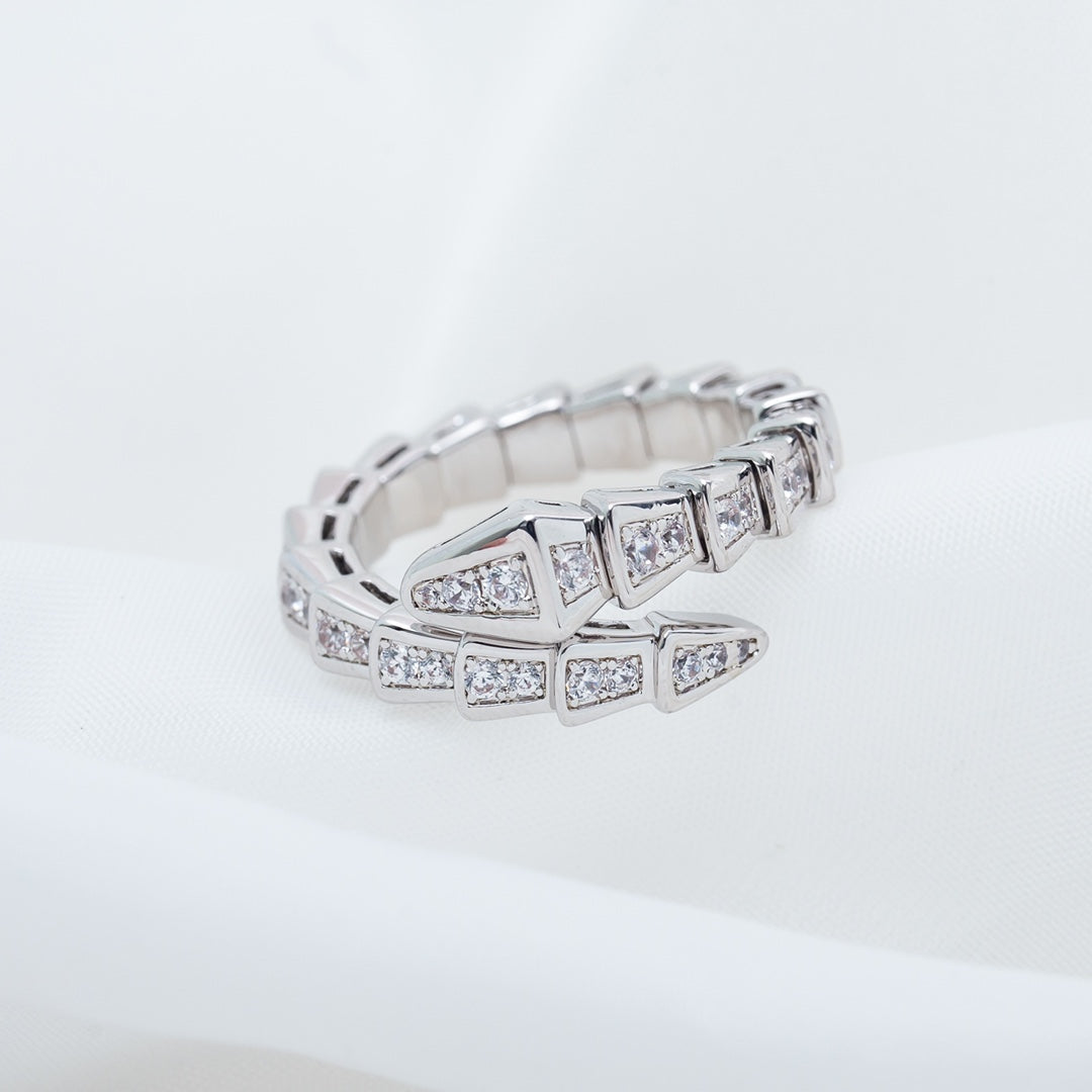 [Renovia Jewelry]SERPENTI RING SILVER DIAMOND PAVED 4MM