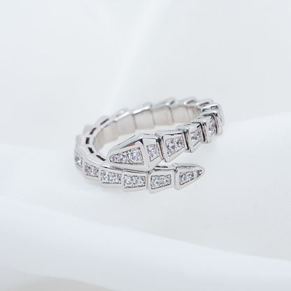 [Renovia Jewelry]SERPENTI RING SILVER DIAMOND PAVED 4MM