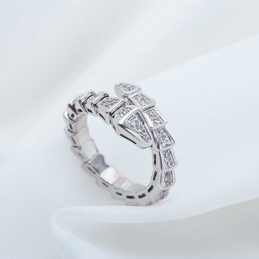 [Renovia Jewelry]SERPENTI RING SILVER DIAMOND PAVED 4MM