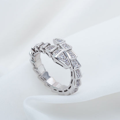 [Renovia Jewelry]SERPENTI RING SILVER DIAMOND PAVED 4MM