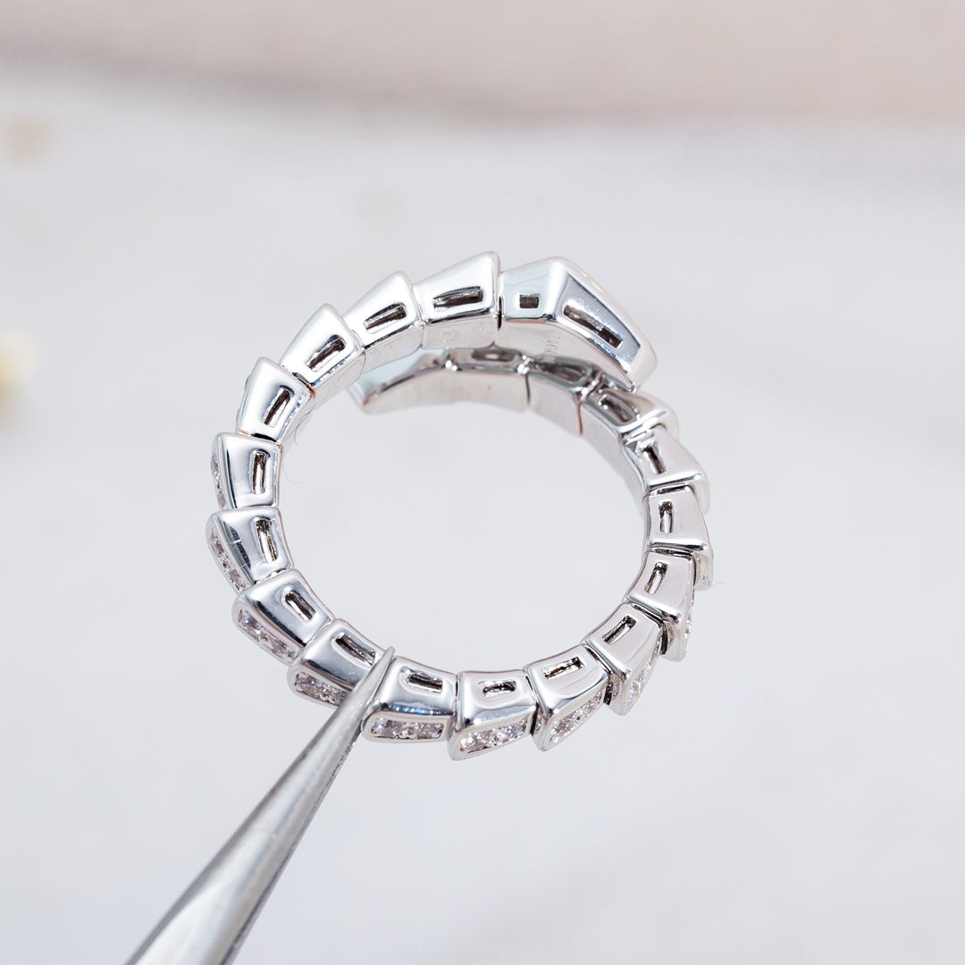 [Renovia Jewelry]SERPENTI RING SILVER DIAMOND PAVED 4MM