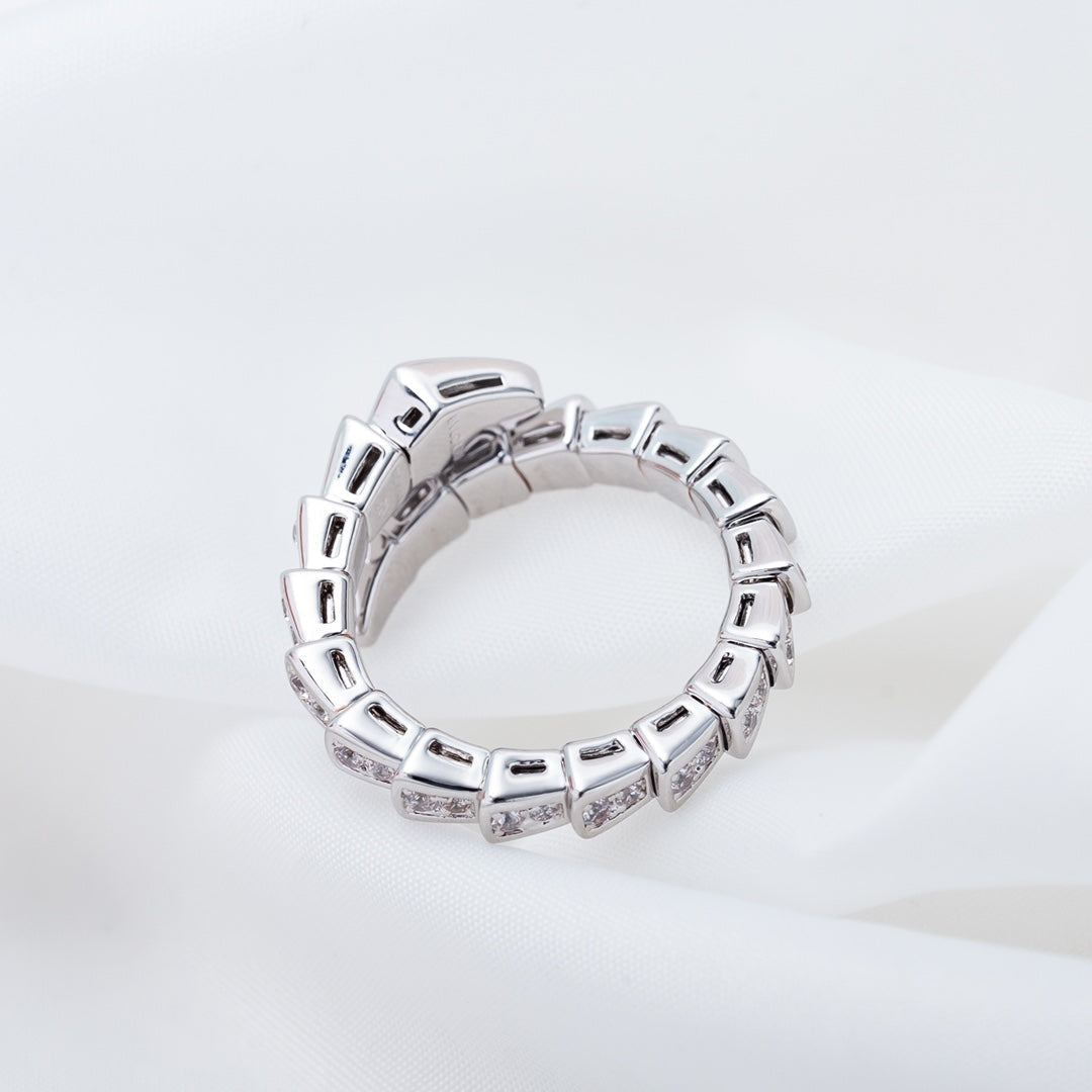 [Renovia Jewelry]SERPENTI RING SILVER DIAMOND PAVED 4MM